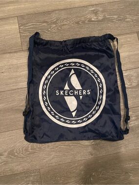 Skechers Navy and White Logo Drawstring Backpack